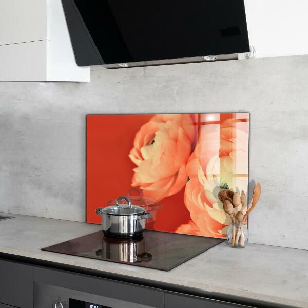 Kitchen splashback Orange buttercup flower