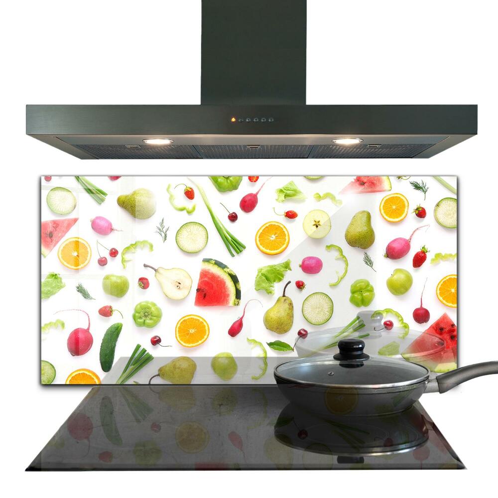 Kitchen wall panels Composition of healthy fruits