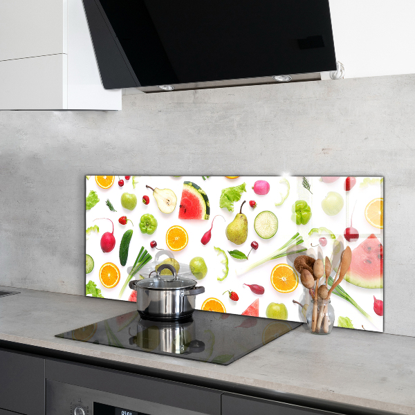 Kitchen wall panels Composition of healthy fruits