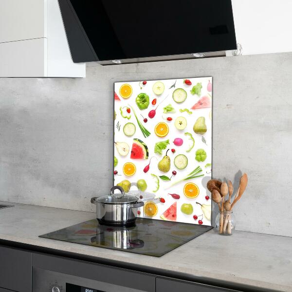 Kitchen wall panels Composition of healthy fruits