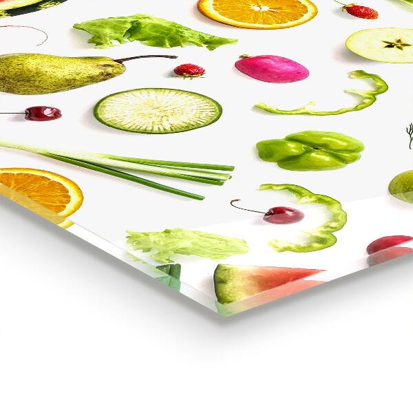 Kitchen wall panels Composition of healthy fruits