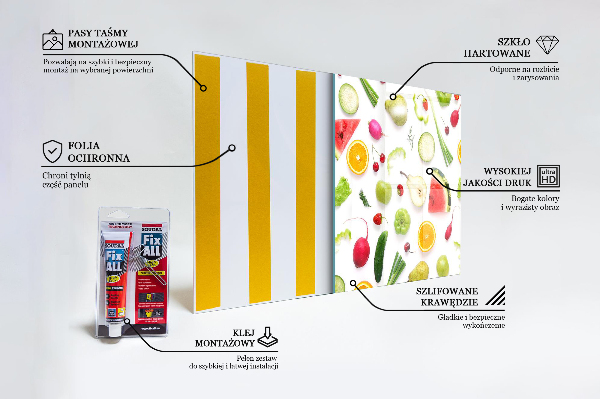Kitchen wall panels Composition of healthy fruits