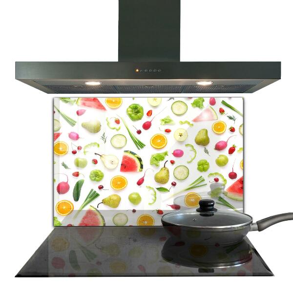 Kitchen wall panels Composition of healthy fruits