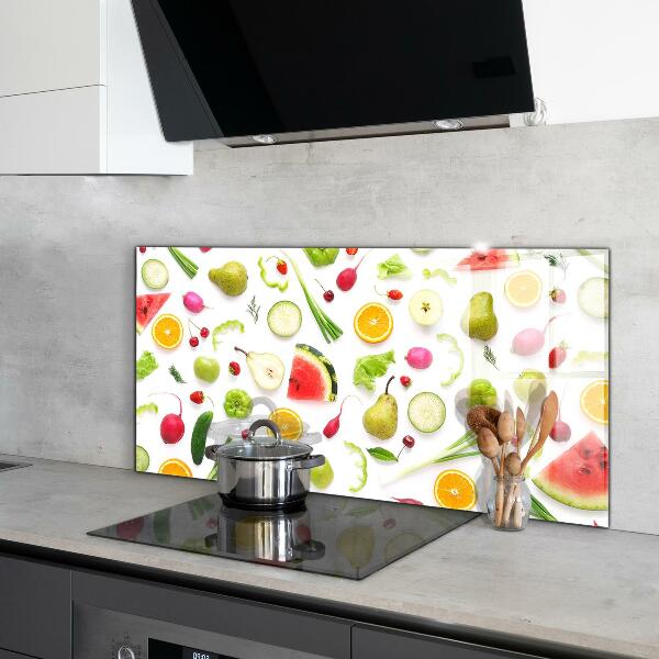 Kitchen wall panels Composition of healthy fruits