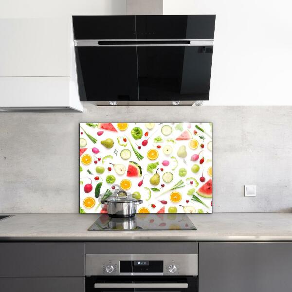Kitchen wall panels Composition of healthy fruits
