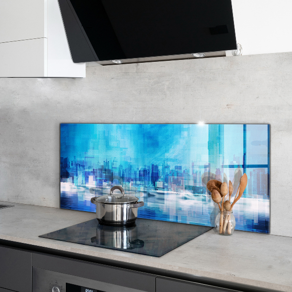 Kitchen glass panel Panorama of manhattan new york