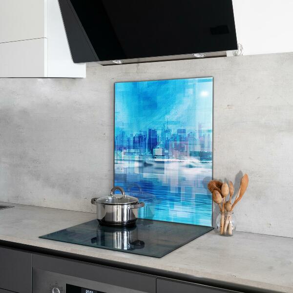 Kitchen glass panel Panorama of manhattan new york