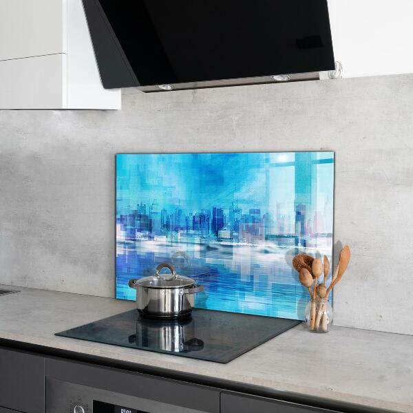 Kitchen glass panel Panorama of manhattan new york