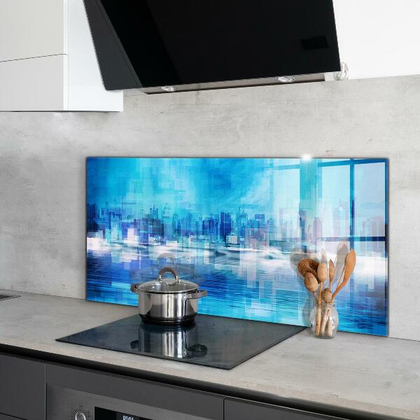 Kitchen glass panel Panorama of manhattan new york