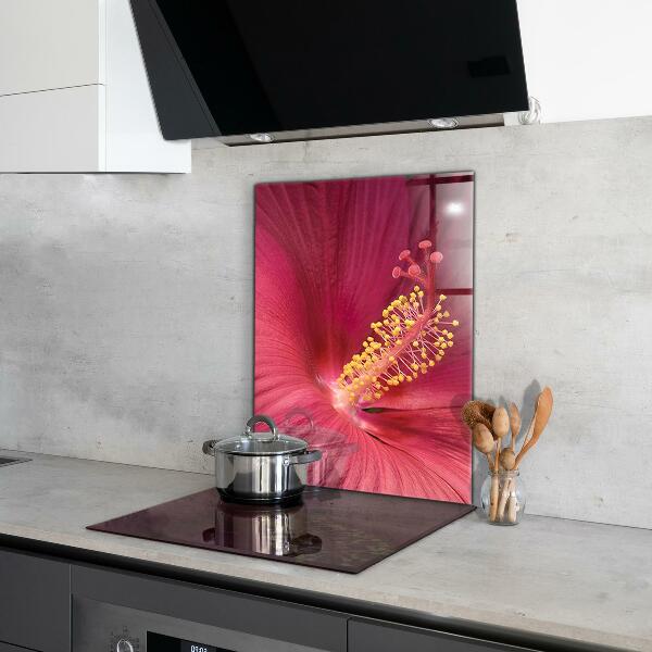 Kitchen splashback Pink hibiscus