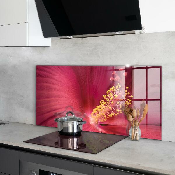 Kitchen splashback Pink hibiscus
