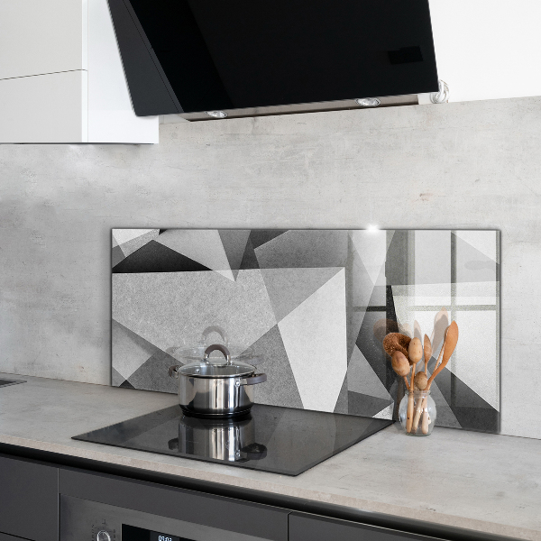 Kitchen splashback Gray geometric abstraction