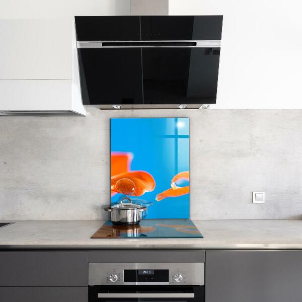 Kitchen splashback Orange flower