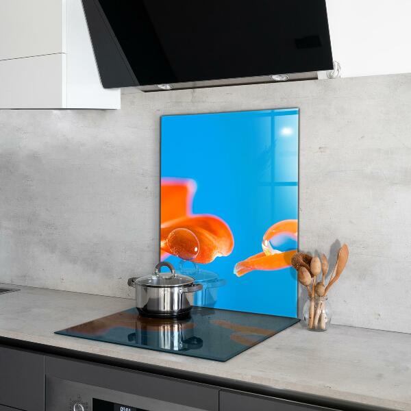 Kitchen splashback Orange flower