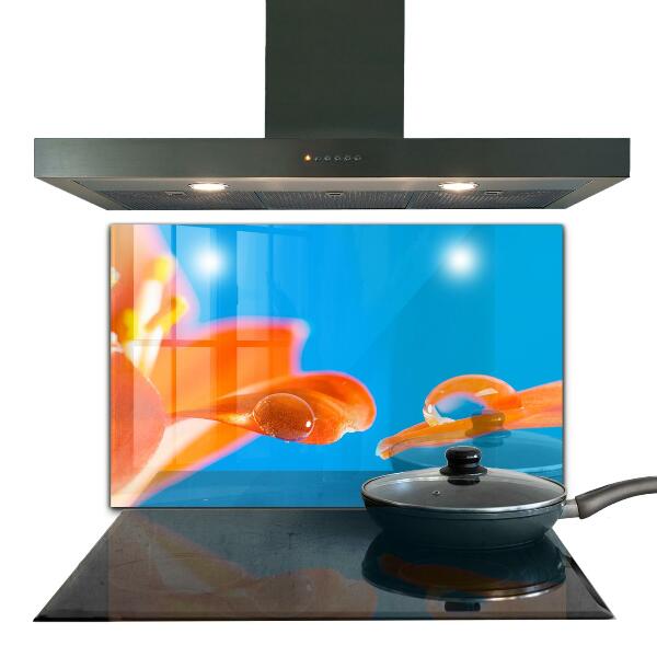 Kitchen splashback Orange flower