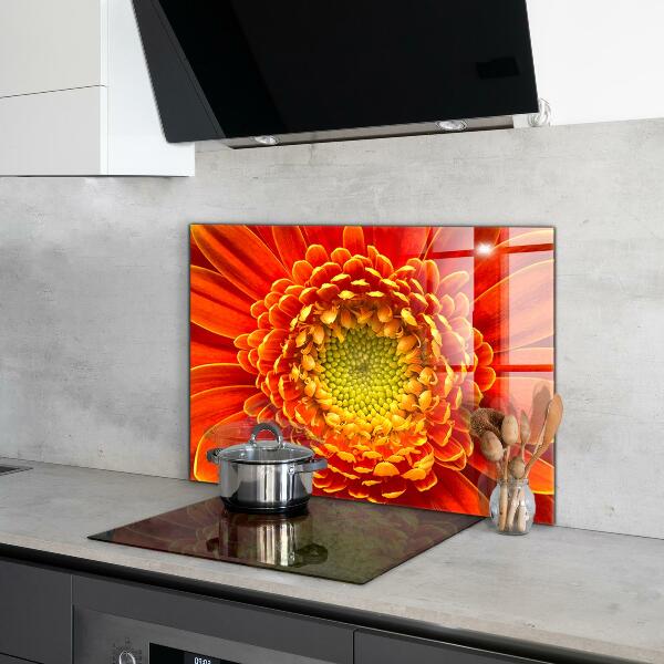 Kitchen splashback Orange gerbera flower