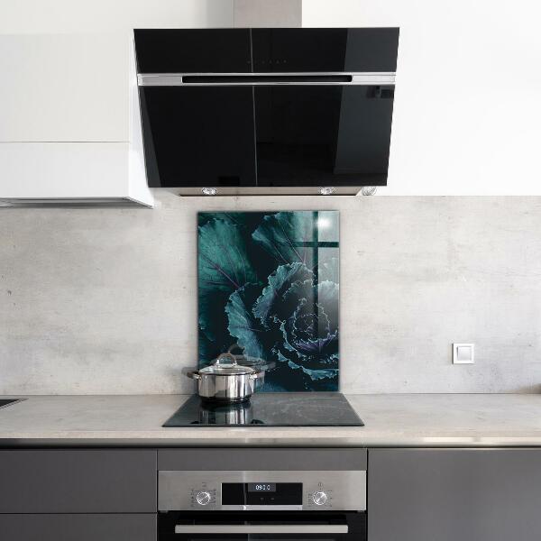 Kitchen splashback Cabbage leaves dark green