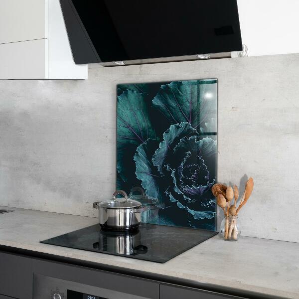 Kitchen splashback Cabbage leaves dark green