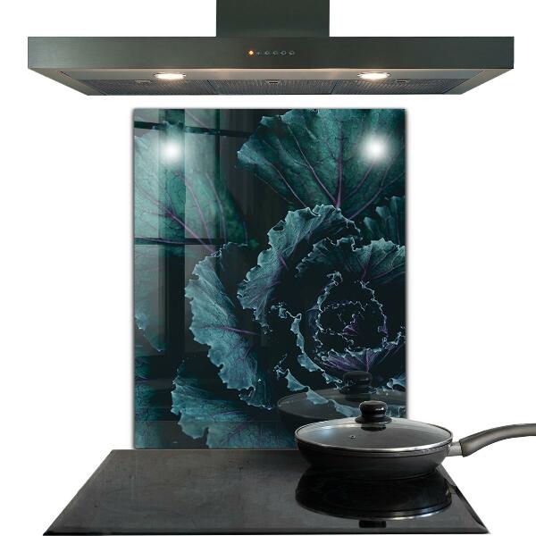 Kitchen splashback Cabbage leaves dark green