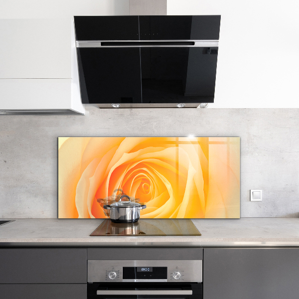 Kitchen splashback Yellow rose flower