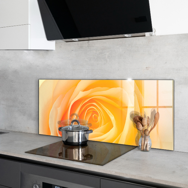 Kitchen splashback Yellow rose flower