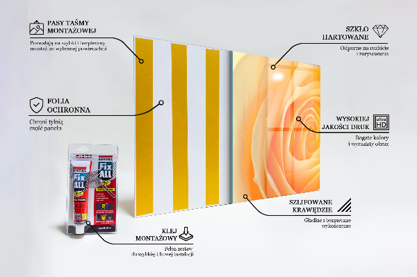 Kitchen splashback Yellow rose flower