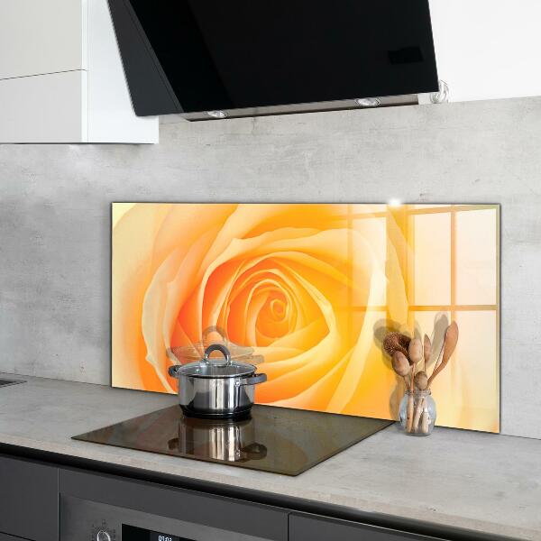 Kitchen splashback Yellow rose flower