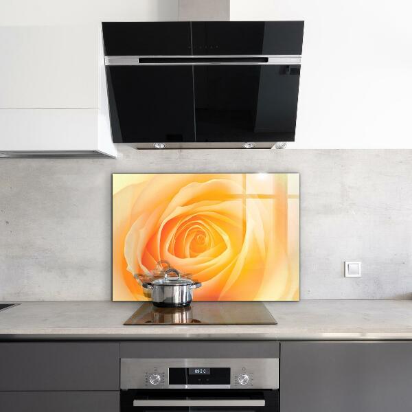 Kitchen splashback Yellow rose flower