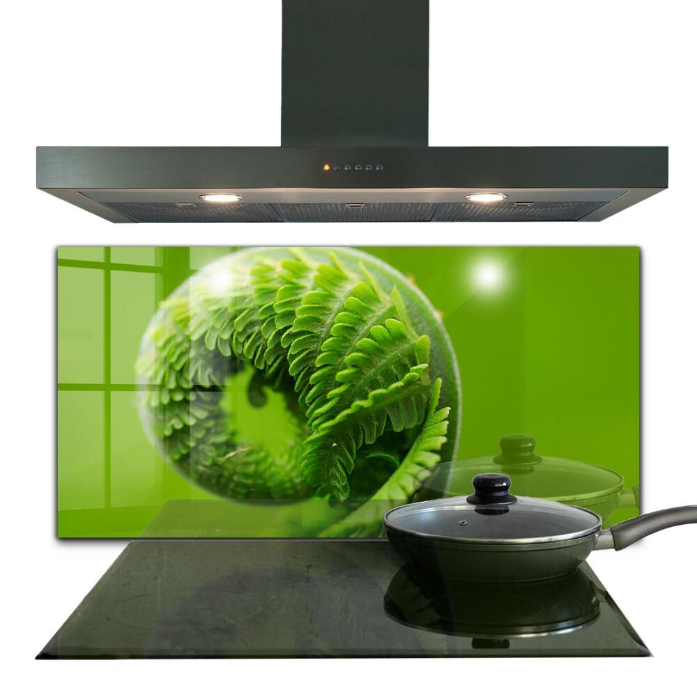 Kitchen splashback Green fern leaf