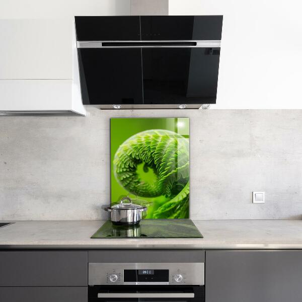 Kitchen splashback Green fern leaf