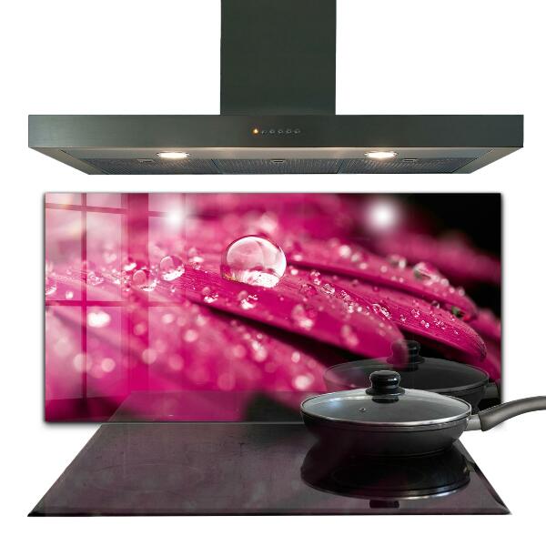 Kitchen splashback Pink plant flower