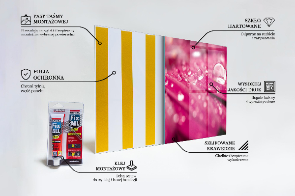 Kitchen splashback Pink plant flower