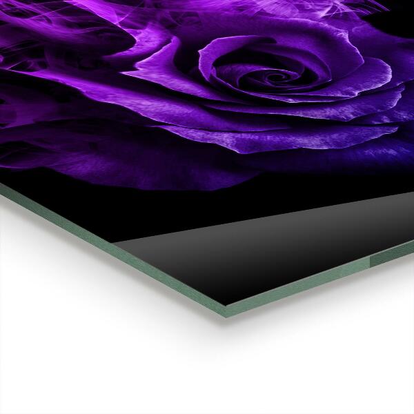 Kitchen glass panel Purple rose abstract smoke