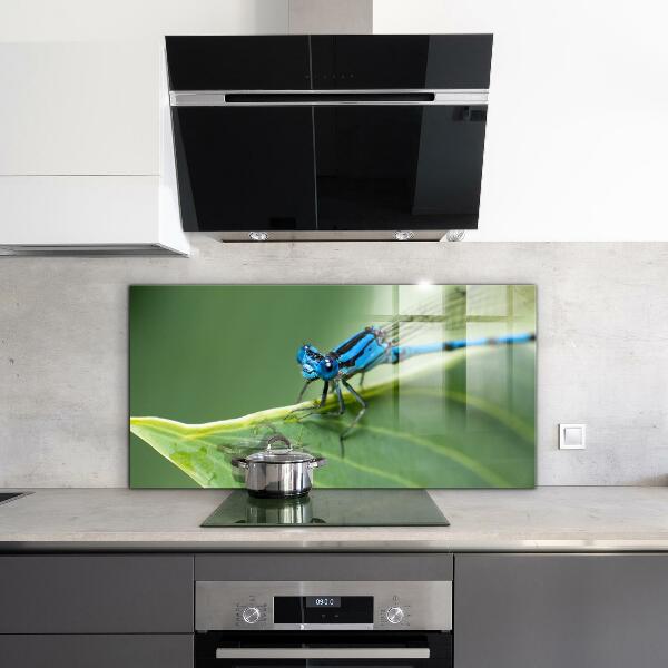 Kitchen wall panels Dragonfly on leaf