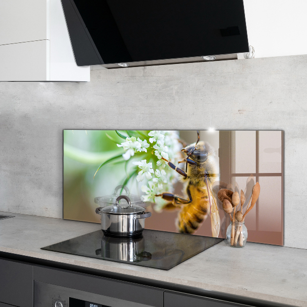 Kitchen wall panels Bee collecting pollen