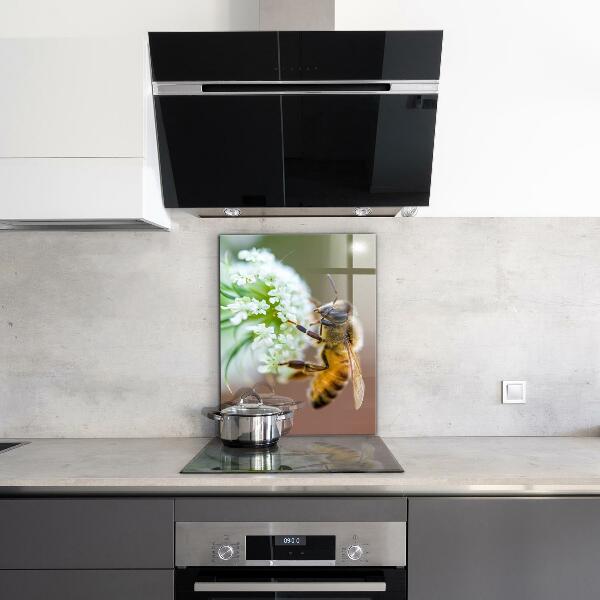 Kitchen wall panels Bee collecting pollen