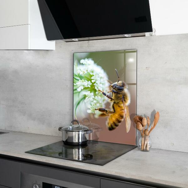 Kitchen wall panels Bee collecting pollen