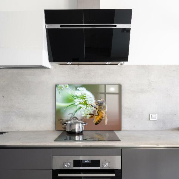 Kitchen wall panels Bee collecting pollen