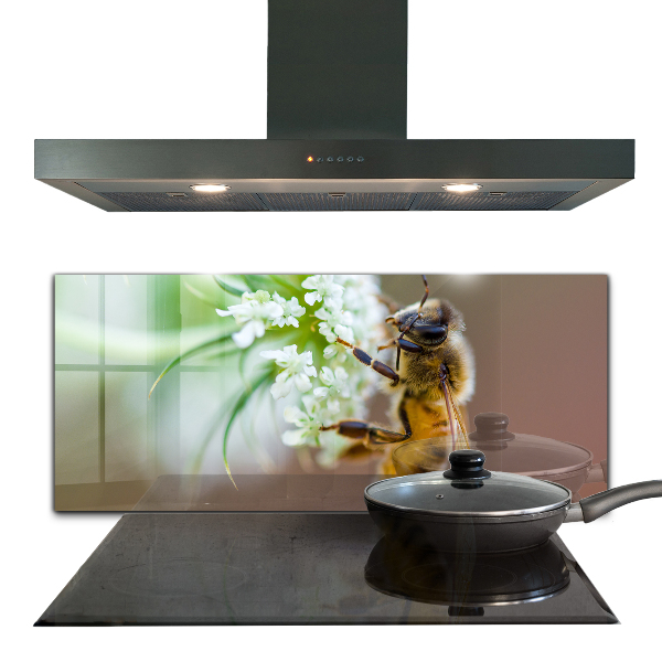 Kitchen wall panels Bee collecting pollen