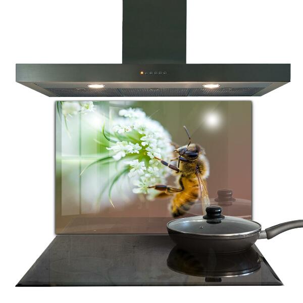 Kitchen wall panels Bee collecting pollen