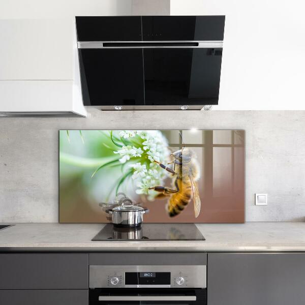 Kitchen wall panels Bee collecting pollen