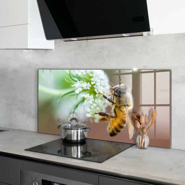 Kitchen wall panels Bee collecting pollen