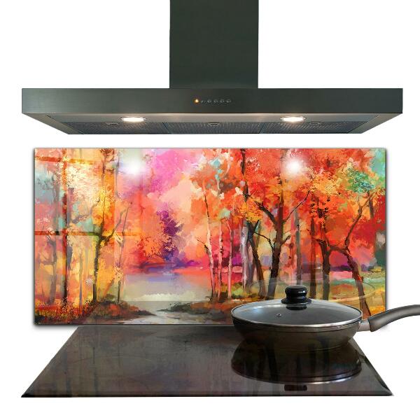 Kitchen wall panels Autumn trees in the park