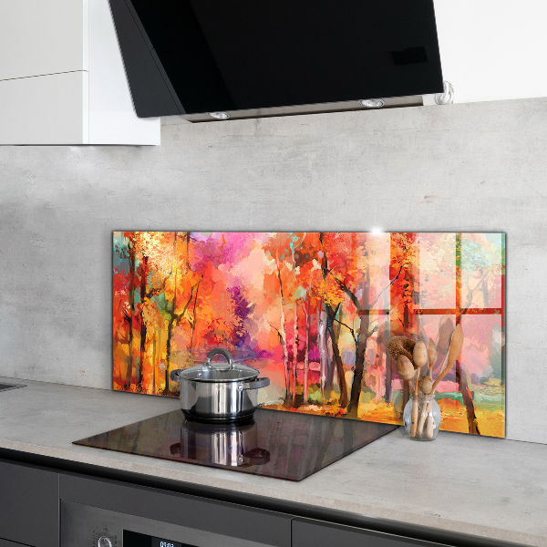 Kitchen wall panels Autumn trees in the park