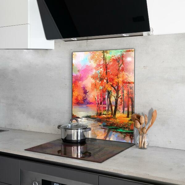 Kitchen wall panels Autumn trees in the park