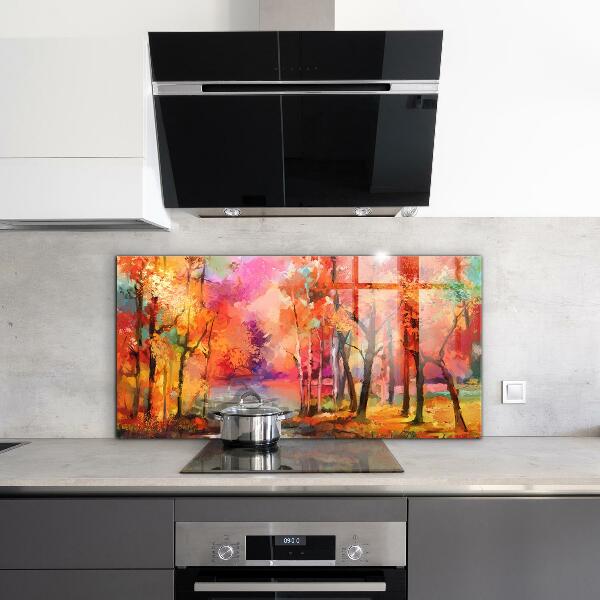 Kitchen wall panels Autumn trees in the park