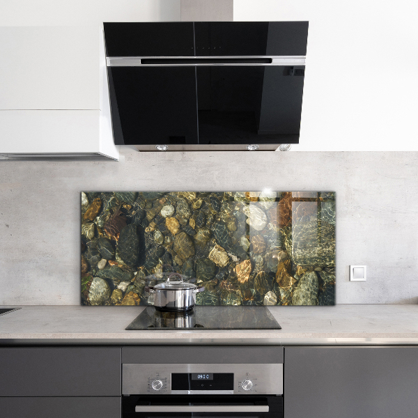 Kitchen splashback Stones lake bottom nature