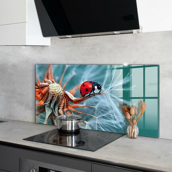 Kitchen wall panels Ladybug red beetle