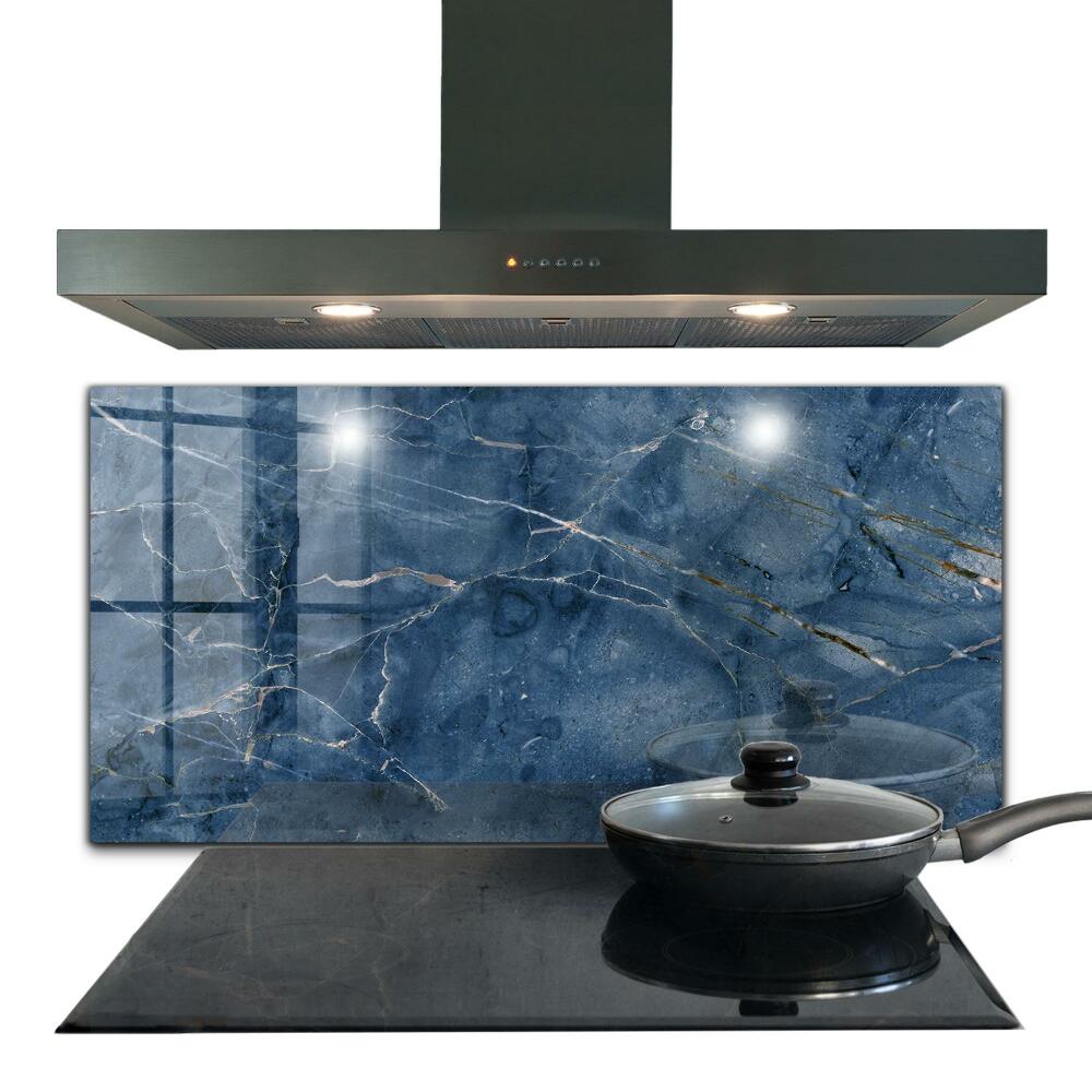 Kitchen splashback Blue marble texture