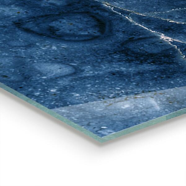 Kitchen splashback Blue marble texture